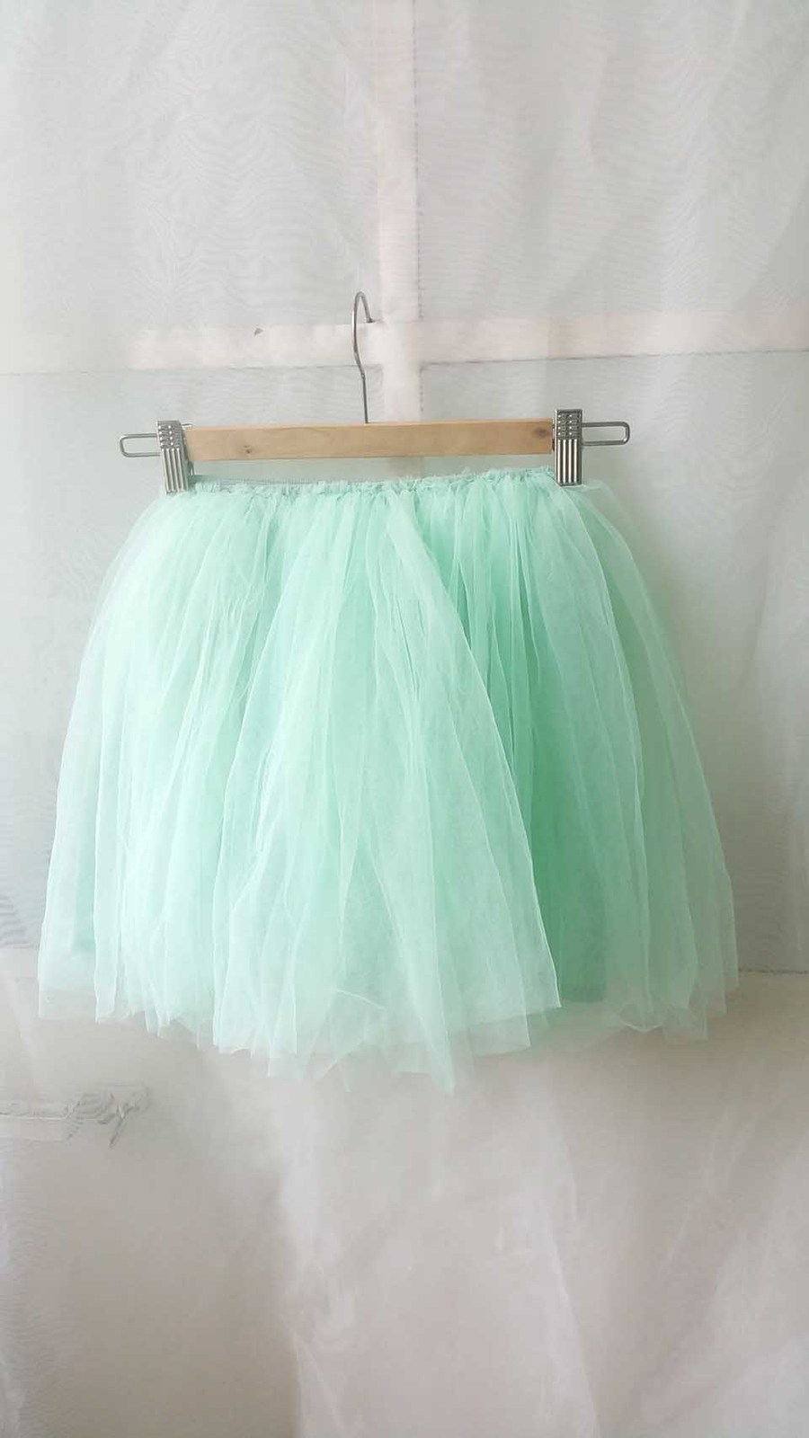 Mint Green Flower Girl Tutu Skirts Girl Mini Skirts Baby Tutus- Elastic Waist