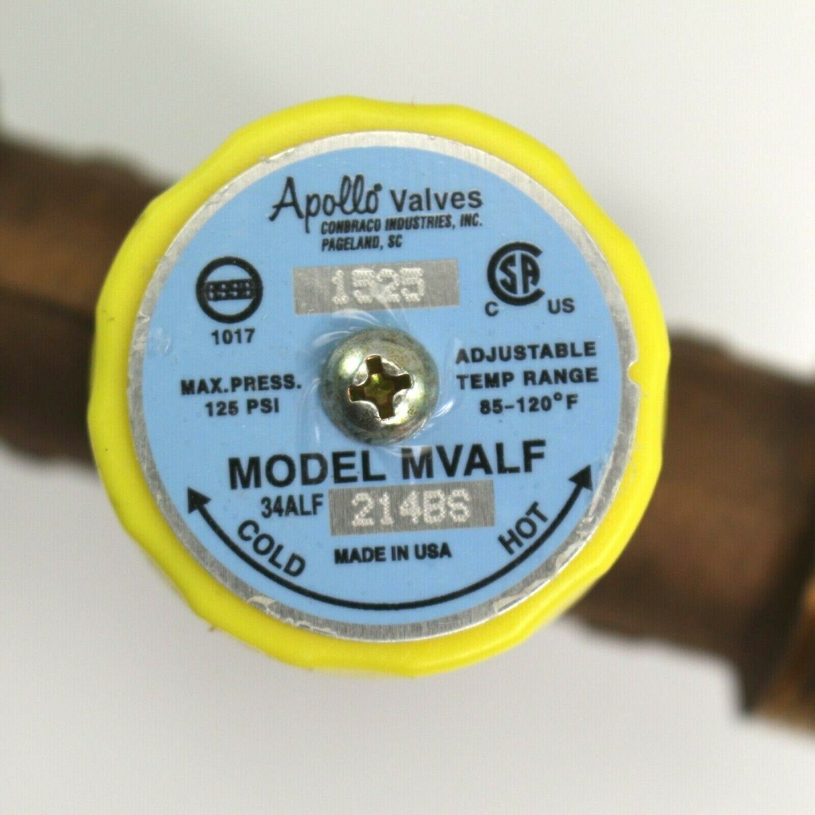 Apollo Mixing Valve MVA BS34LF 3/4" Solder X Solder ASSE 1017 Point of