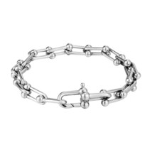 Fashion U Shape LInks Bracelets Men Women Charm Stainless Steel Hollow Out Chain - $32.90