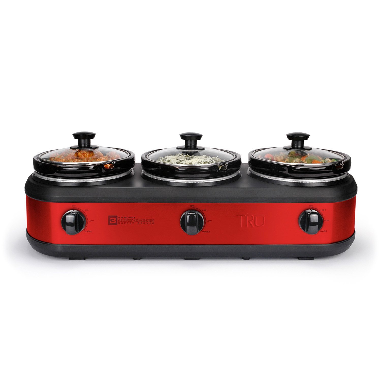 TRU Triple Slow Cooker Buffet Server Set (Assorted Colors) Cookers