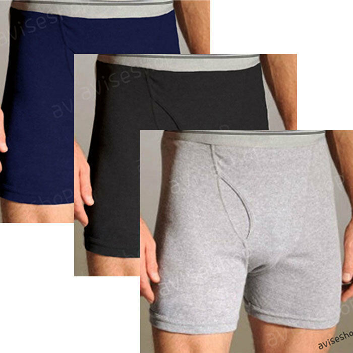 Mens #1 COTTON Blend Boxer Briefs SOFT COMFORT Underwear S~3XL Trunk ...