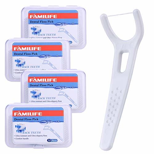 FAMILIFE Back Teeth Floss Picks Fluoride Free, Unflavored Flossing with