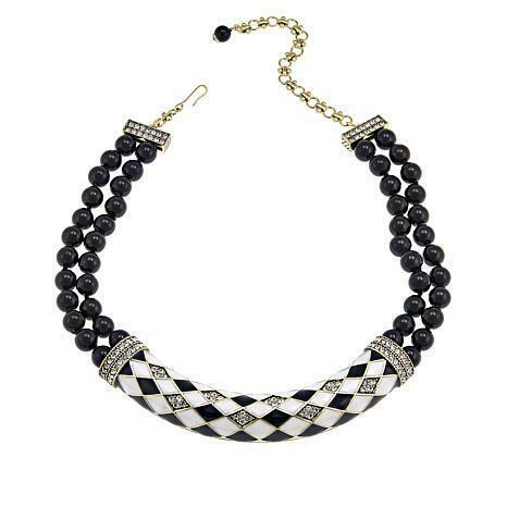 Heidi Daus "Oh So Sophisticated" Enamel and Crystal Beaded Necklace  - $169.95