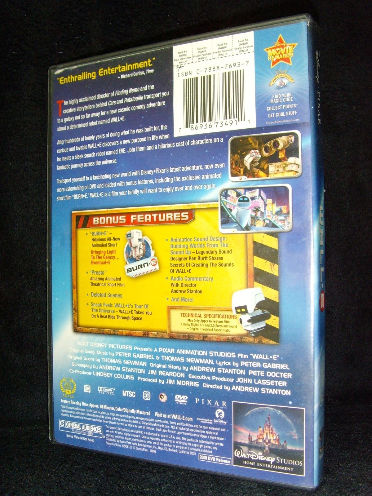 Disney/Pixar WALL•E (DVD 2008 Hard Case Edition) Mint Disc•No Scratches ...