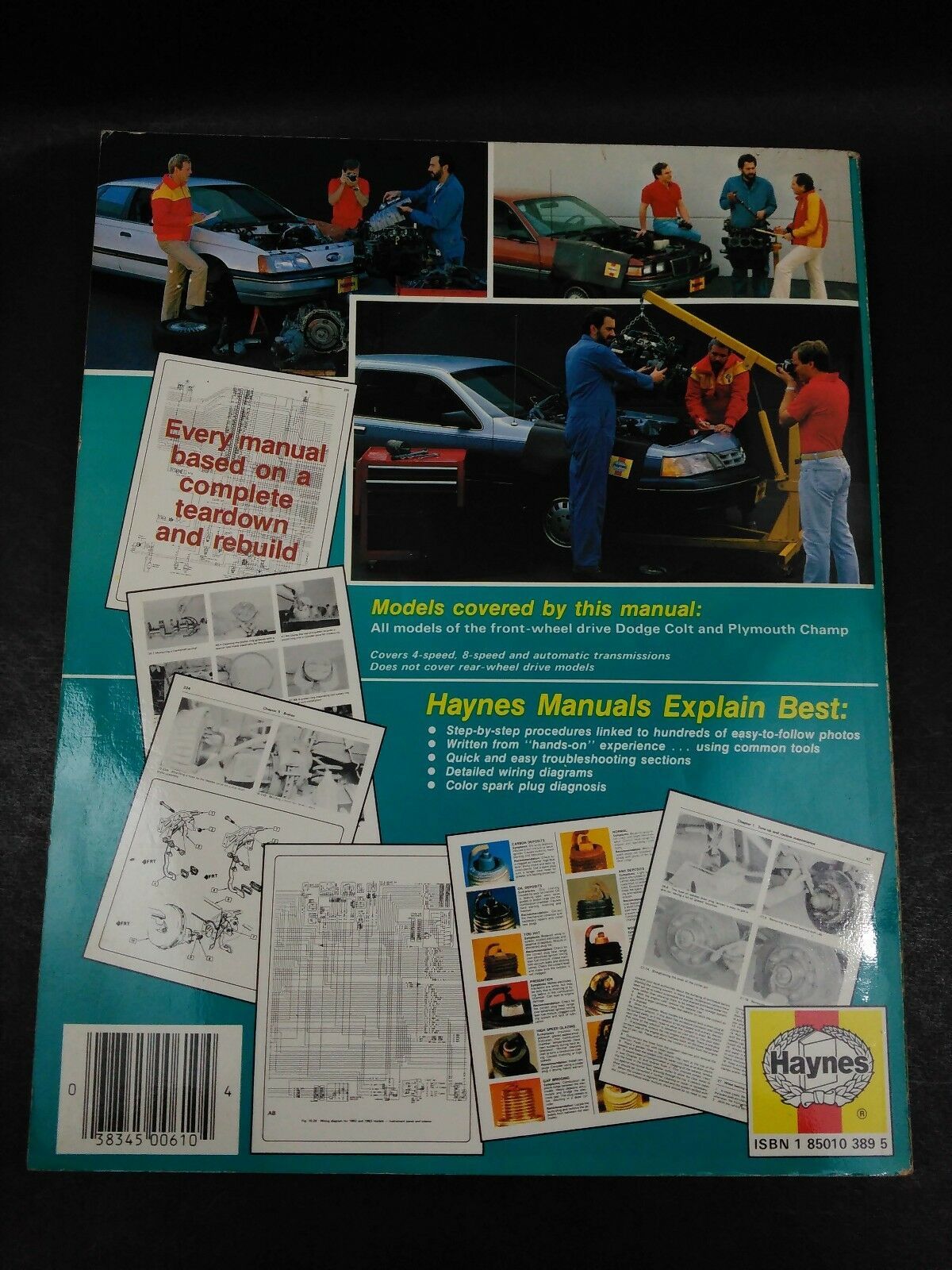 Haynes Repair Manual Dodge Colt & Plymouth Champ 1978-1987 1986 1985 1984  1983