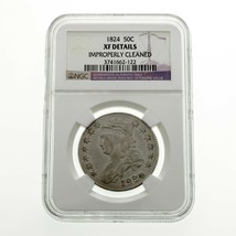 1824 50C Capped Bust Half Dollar Graded by NGC as XF Details Improperly Cleaned - $272.23