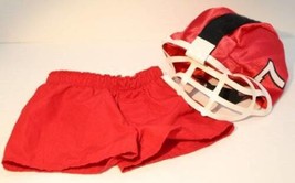 Build A Bear BAB Red Shorts &amp; Unbranded Football Helmet # 7 Plush-Clothing - $7.89