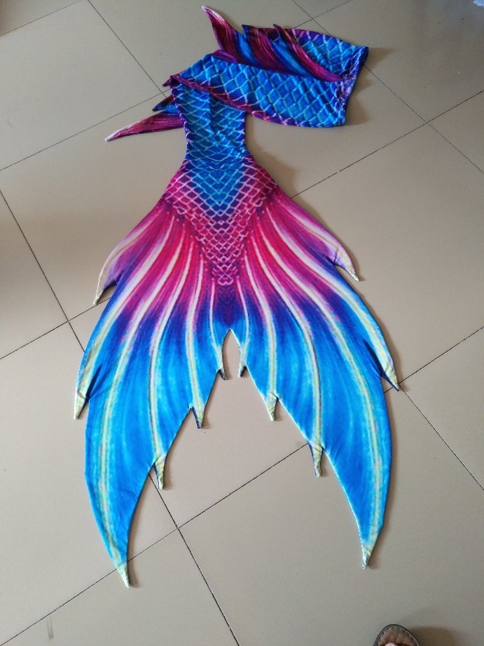 Blue Rainbow Adult Kids Mermaid Tails for Swimming with Monofin Best Gift Idea Swimwear