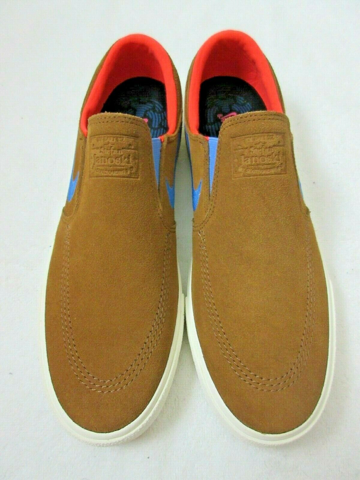 Nike Mens SB Zoom Air Janoski Slip on RM Shoes British Tan Pacific Blue ...
