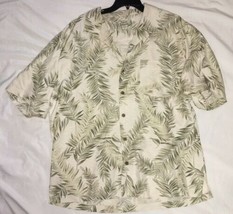 Men's Size XL Tommy Bahama 100% Silk Green Beige Hawaiian Shirt - $33.95
