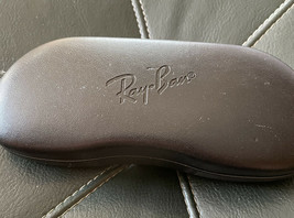 Ray Ban Sunglasses Eye Glasses Hard Case Only Clam Shell Black Leather - $4.96