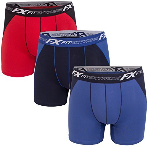 FITEXTREME Mens 3 Pack 2Way Mesh Cool Sporty Performance Stretch Long ...