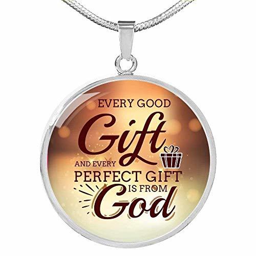 Express Your Love Gifts James 1:17 Circle Necklace Engraved Stainless Steel 18-2