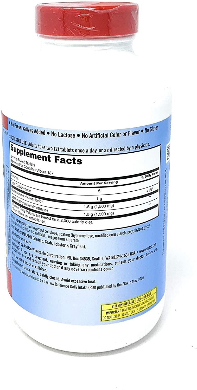 Kirkland Signature Extra Strength Glucosamine HCI 1500mg, With MSM 1500