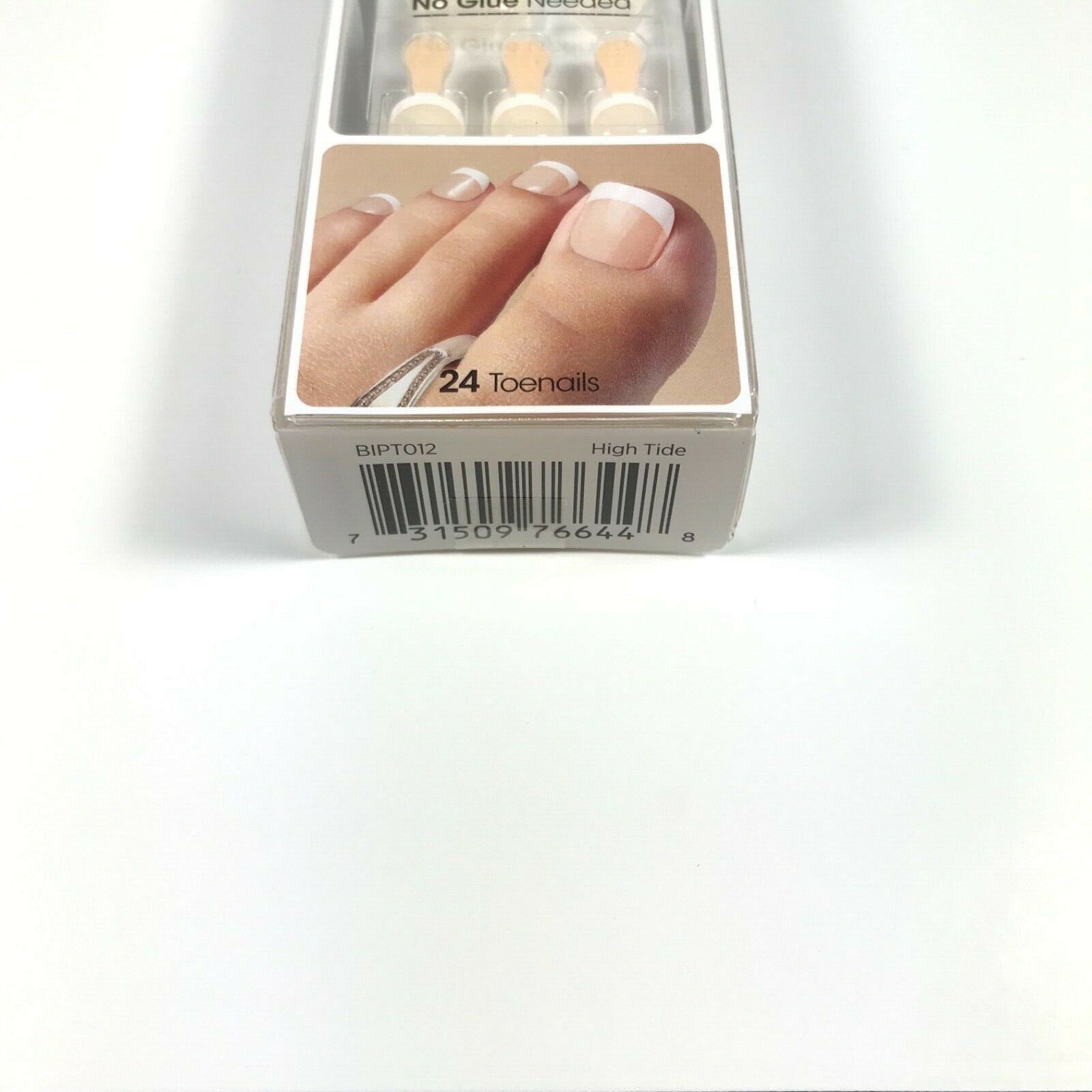 NEW Kiss Nails Impress Press On Pedicure Short Gel White French - Press-On Nails