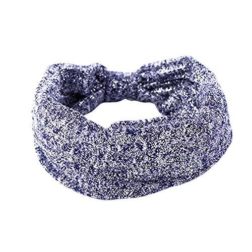 Comfortable Hair Bands Shiny Headscarf for Sports or Fashion-Blue Headband