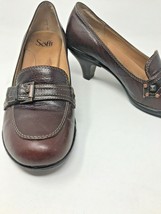 Sofft Brown 8 N Patent Leather Mary Jane Pump Buckle Slip On Narrow Shoe - $16.30