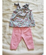 Carter&#39;s 9M 2pc Summer Outfit Floral Tank Top w/Striped Leggings  Great ... - $7.92