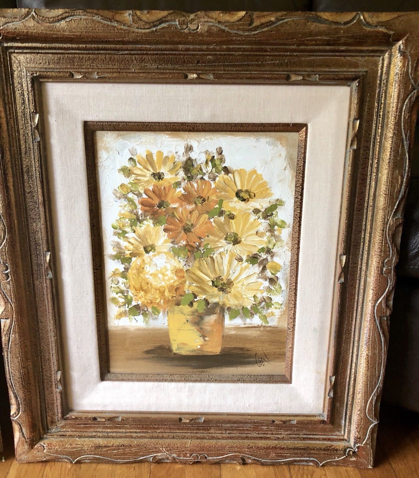 Vintage Etta Cien Benjamin Original Oil Two Paintings Floral Still Life ...