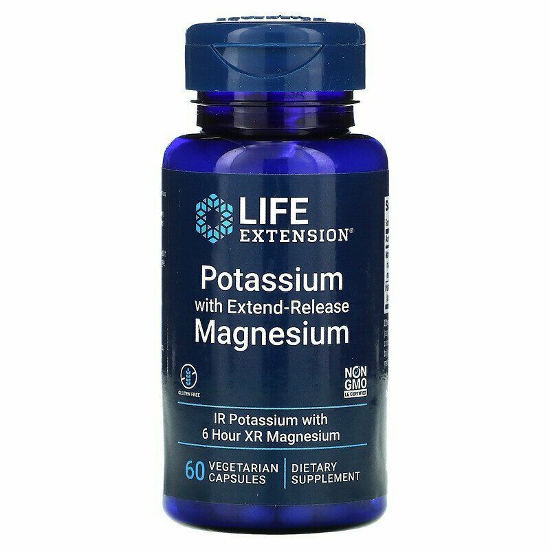 Life Extension Potassium with Extend-Release Magnesium 60caps Citrate/Chloride