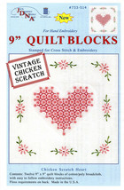 Jack Dempsey Needle Art Chicken Scratch Hearts Quilt Blocks - $8.96