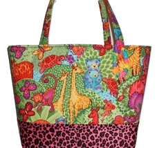 Girls Jungle Diaper Bag, Animals Diaper Bag, Zoo Theme Diaper Bag - $69.00