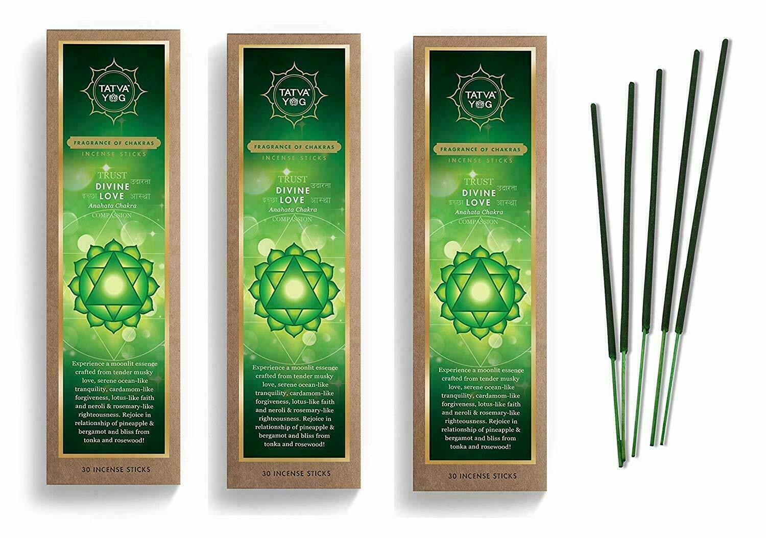 TATVA YOG - Fragrance of  CHAKRAS 3 PK  Incense Sticks for  Divine Love