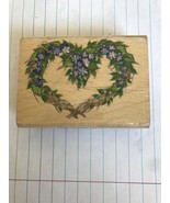 Rubber Stamp &quot;Heart Wreath Donna Dewberry&quot; 3&quot; by 2&quot; Stampcraft - $10.39
