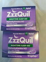 2 boxes ZzzQuil Nighttime Sleep-Aid LiquiCaps 12 ea NON-HABIT FORMING - $10.00
