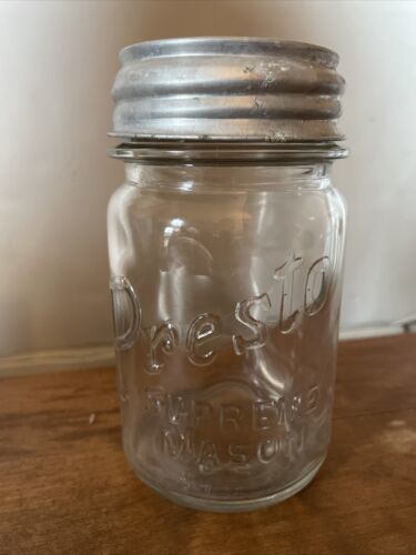 Antique PINT Jar ~Presto Supreme Mason ~Owens Illinois Glass Co Mold ...