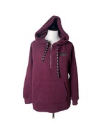 VICTORIA&#39;S SECRET PINK Sherpa Hoodie Teddy Fleece Pullover Purple Zip Si... - $22.77