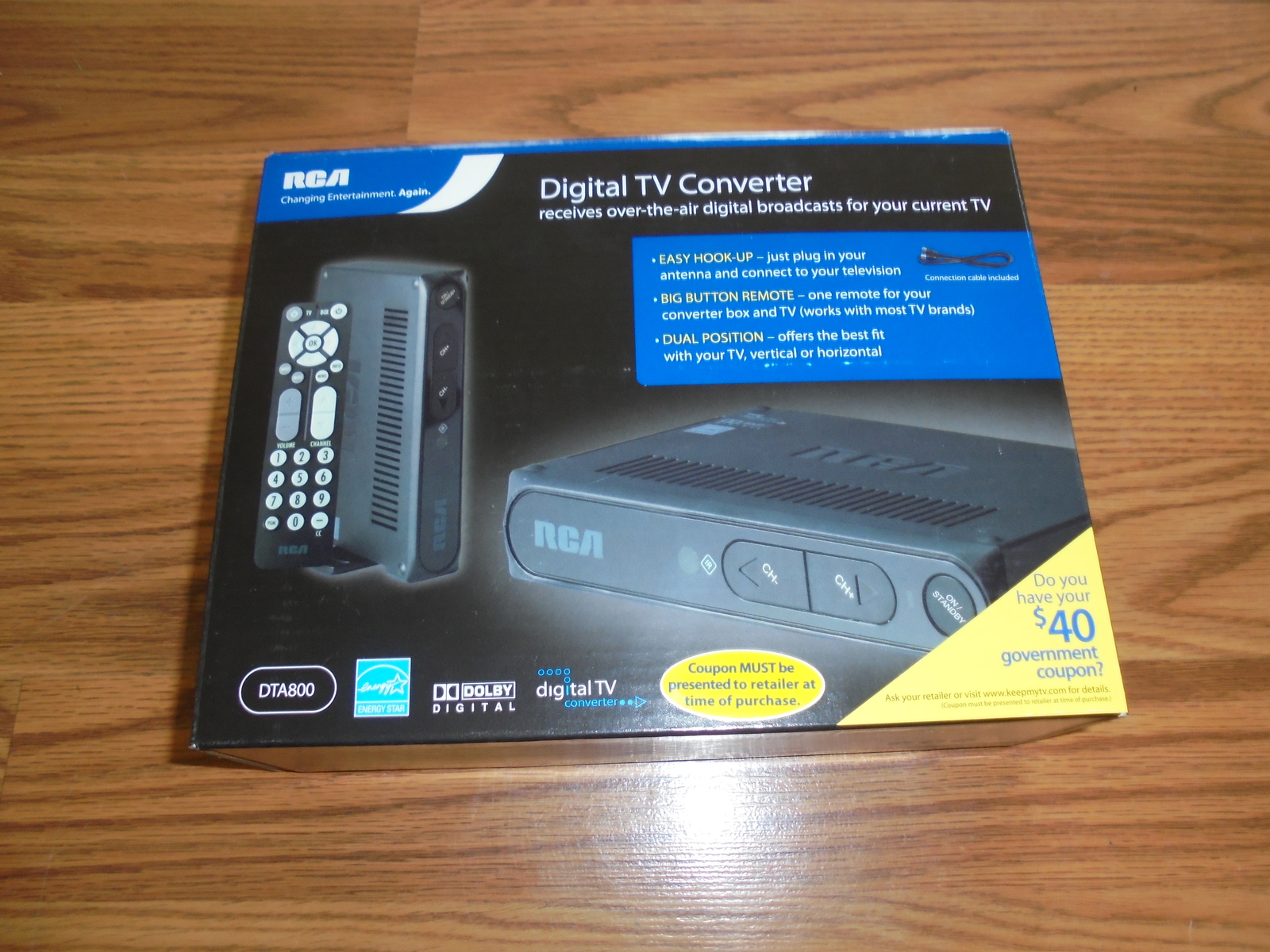 RCA Digital TV Antenna Converter Box DTA800B1 For DTV DTA800 New