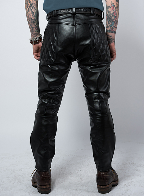 Vintage Sports Rider Leather Pants Black Colour Mono ectric, Men Wasit ...