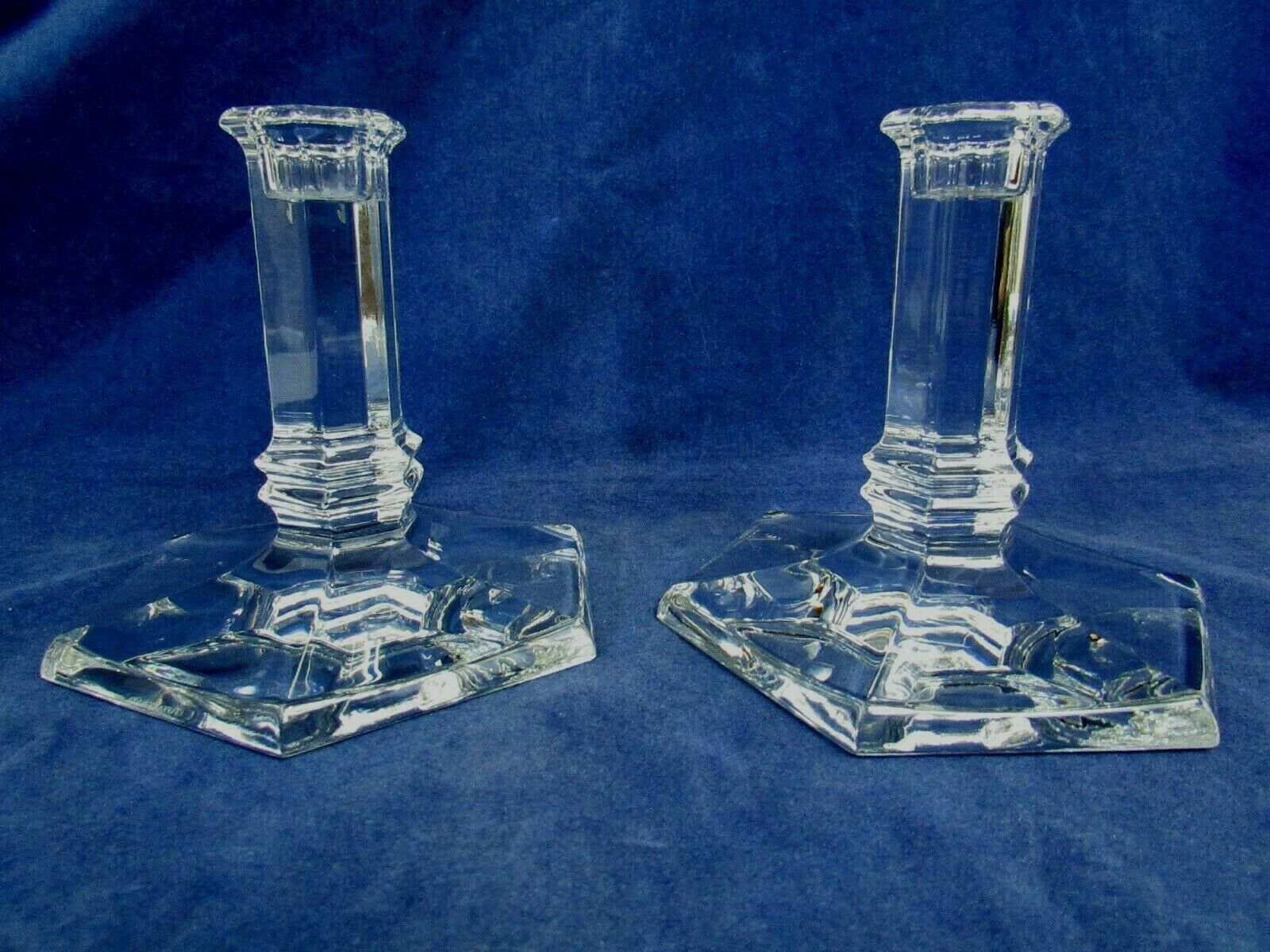 Tiffany & Co. Crystal Candlesticks Candle holders Windham 5" Tall Tiffany