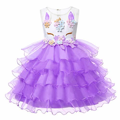 LZH Girls Unicorn Costume Dress Flower Princess Birthday Party Pageant ...