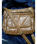 St John&#39;s Bay caramel brown crossbody shoulder bag purse - $22.00