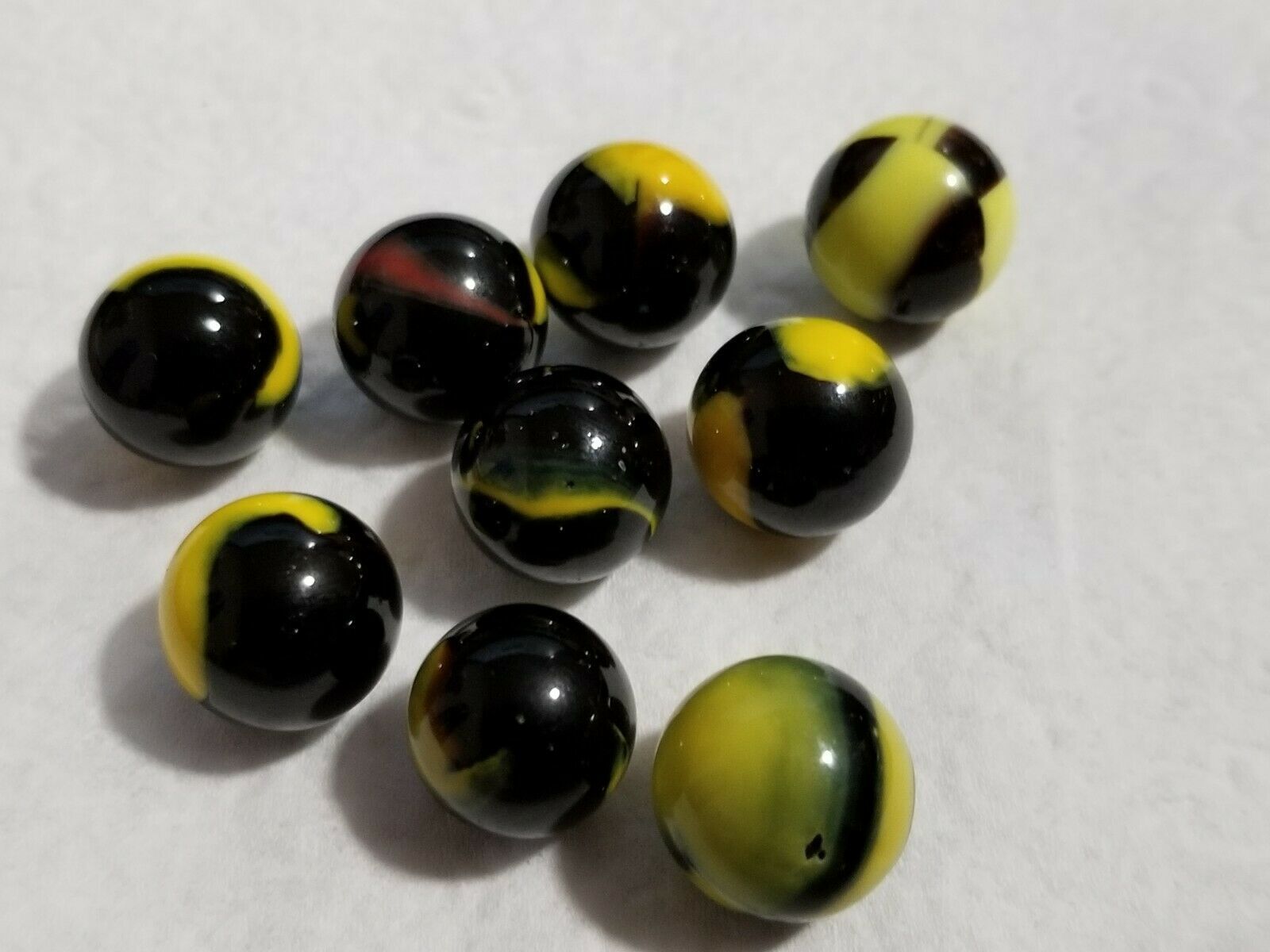 9 Vintage Marble King Bumble Bee Marbles 5/8 Superb Shape - Marbles