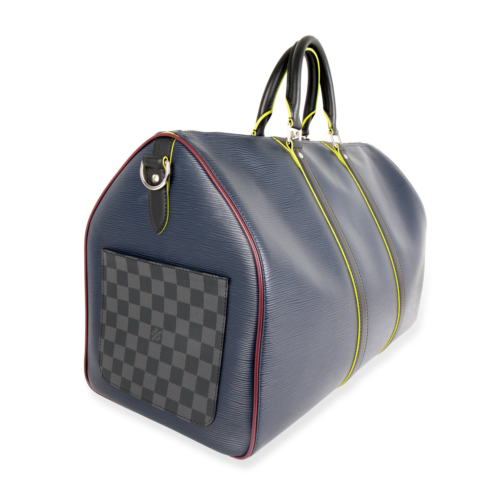 Louis Vuitton Marine Epi Leather Patchwork Graphite Keepall 50 Duffle Bag - Handbags & Purses