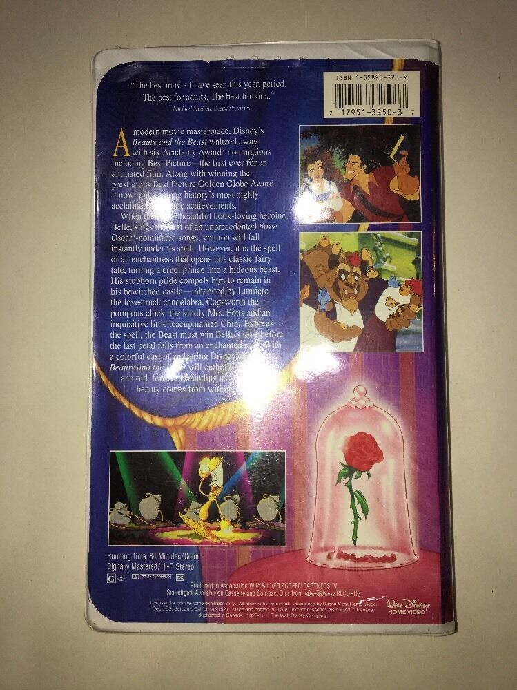 Beauty And The Beast VHS Tape 1992 Walt Disney's Black Diamond Classic