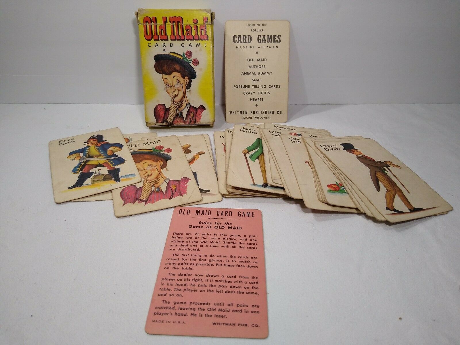 Vintage Whitman Old Maid Card Game Complete Set 3009 In Original Box Card Games