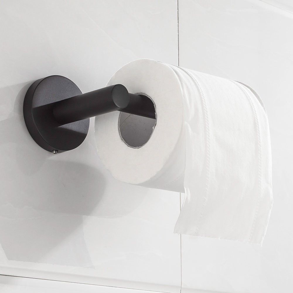 Toilet Paper Holder SUS 304 Stainless Steel Matte Black Bathroom Toilet ...