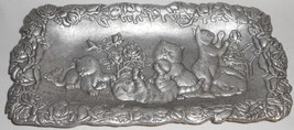1990s Hand Crafted ARTHUR COURT Metal - Cast Aluminum CATS &amp; KITTENS TRAY - $39.59