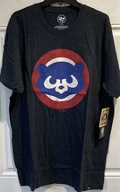 MLB Chicago Cubs Mens Tee Retro Navy L Tee Shirt Big Logo Tall Vintage Cubbies  - $19.75