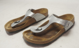 Birkenstock Gizeh Thong Birko Flor Sandals - Silver 7.5-US 38 245 L7 M5 - $49.49