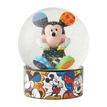 Disney Britto Water Ball Mickey Mouse Figurine In Globe 5" High Glitter  image 2