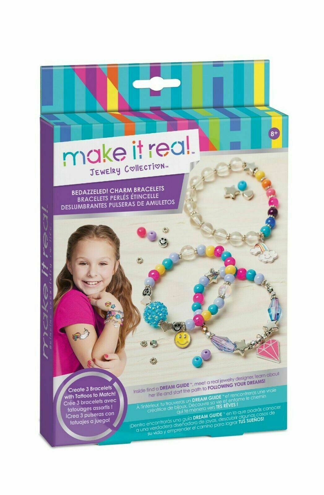 Make It Real Jewelry Collection Bedazzled Charm Bracelets With Tattoos ...