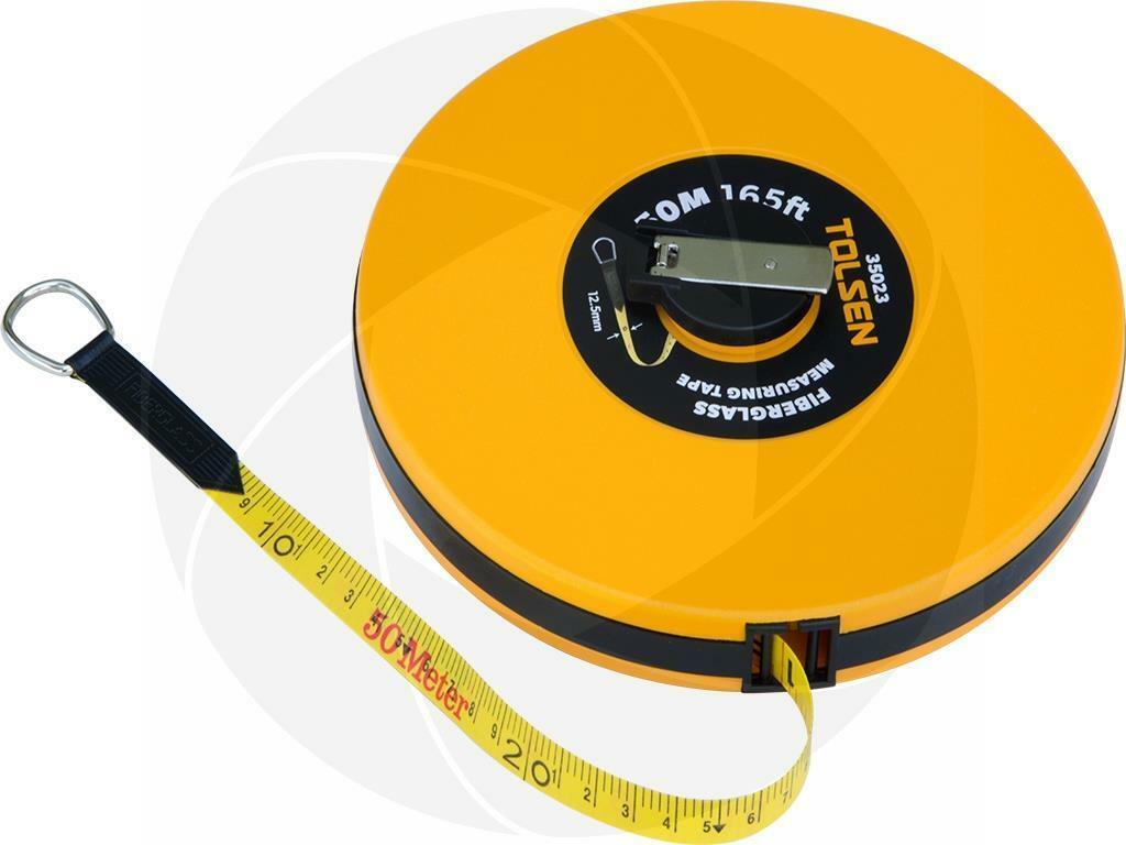 50M 165FT Constriction Imperial and Metric Fiberglass Measuring Long Tape Reel