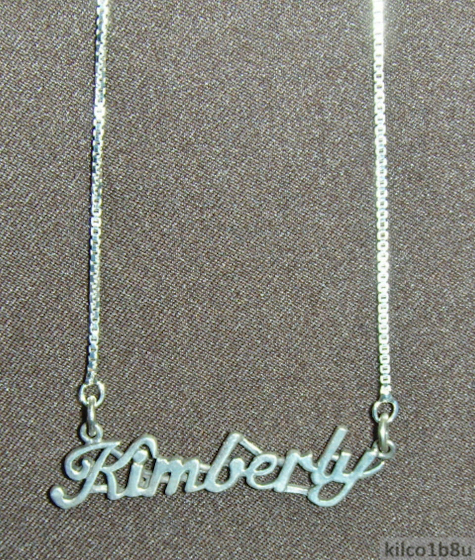925 Sterling Silver Name Necklace MIRANDA 17" Chain w/Pendant Name Plate 