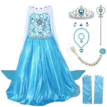 2018 Elsa Costume Princess Party Girls Costume Dress with Accessories Set 2-10Y - $21.76
