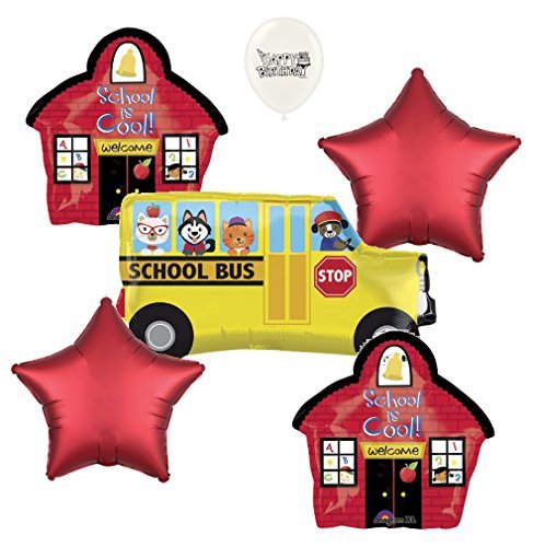 School Bus Party Supplies Balloon Bouquet Bundle - Balloons